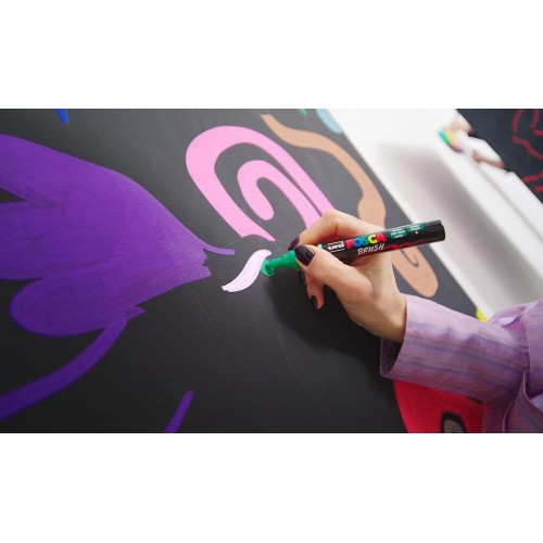 Uni-ball Mitsubishi Pencil Posca Mitsubishi Pencil - Marker Pc5br - Medium Brush Tip, Semi-Flexible, Water-Based Paint - for All