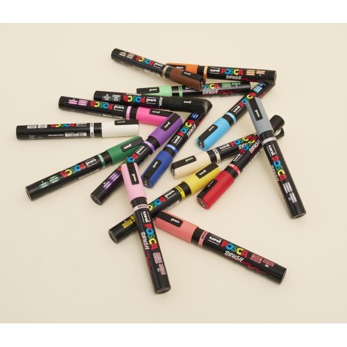 Uni-ball Mitsubishi Pencil Posca Mitsubishi Pencil - Marker Pc5br - Medium Brush Tip, Semi-Flexible, Water-Based Paint - For All