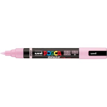 Uni-ball Mitsubishi Pencil Posca Mitsubishi Pencil Pc5br Marker, Medium Brush Tip, Semi-Flexible, Water-Based Paint, All Media, 