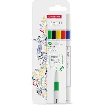 Uni-ball Mitsubishi Pencil Σετ Μαρκαδόρων Uni-ball Emott, Ζωηρά Χρώματα, 5 Τεμάχια EMOTT 5P SET VIVID COLOURS 3701614900805