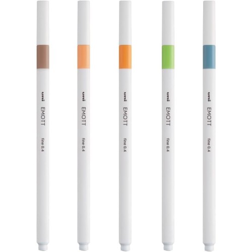 Uni-ball Mitsubishi Pencil Uni-ball Emott marker set, natural colors, 5 pieces EMOTT 5P SET NATURAL COLOURS 3701614900768
