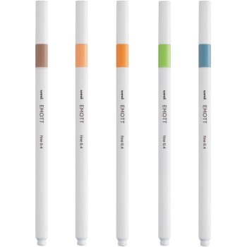 Uni-ball Mitsubishi Pencil Σετ Μαρκαδόρων Uni-ball Emott, Φυσικά Χρώματα, 5 Τεμάχια EMOTT 5P SET NATURAL COLOURS 3701614900768
