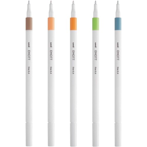 Uni-ball Mitsubishi Pencil Σετ Μαρκαδόρων Uni-ball Emott, Φυσικά Χρώματα, 5 Τεμάχια EMOTT 5P SET NATURAL COLOURS 3701614900768