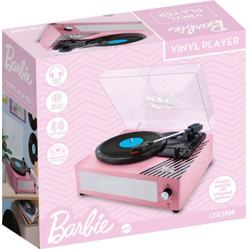 Lisciani Barbie Πικάπ Βινυλίου 3 Ταχυτήτων Με Bluetooth Ενσωματωμένο Ηχείο Ροζ Retro Design 12+ Ετών 25.113637 8008324113637