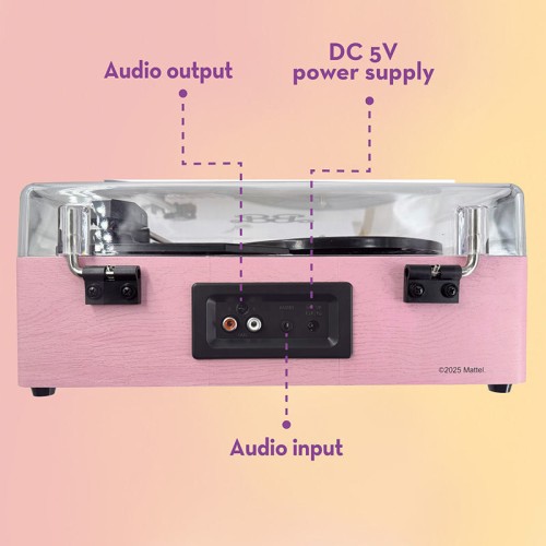 Lisciani Barbie Πικάπ Βινυλίου 3 Ταχυτήτων Με Bluetooth Ενσωματωμένο Ηχείο Ροζ Retro Design 12+ Ετών 25.113637 8008324113637