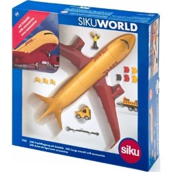 Siku 1702 Dhl Cargo Plane With  Metal Plastic Red/Yellow Toy Model Includes SI001702 4006874017027