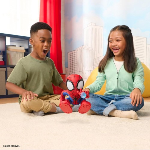 Jazwares Spiderman Ο Spidey Και Οι Καταπληκτικοί Φίλοι Του Λούτρινο Spidey 28Cm Που Αναποδογυρίζει & Μιλάει Με 50+ Ήχους-Φως JWS