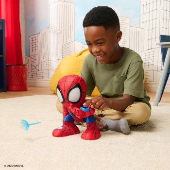Jazwares Spiderman Ο Spidey Και Οι Καταπληκτικοί Φίλοι Του Λούτρινο Spidey 28Cm Που Αναποδογυρίζει & Μιλάει Με 50+ Ήχους-Φως JWS