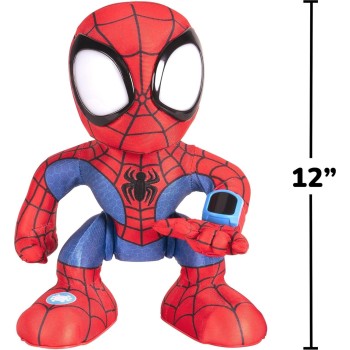 Jazwares Spiderman Ο Spidey Και Οι Καταπληκτικοί Φίλοι Του Λούτρινο Spidey 28Cm Που Αναποδογυρίζει & Μιλάει Με 50+ Ήχους-Φως JWS