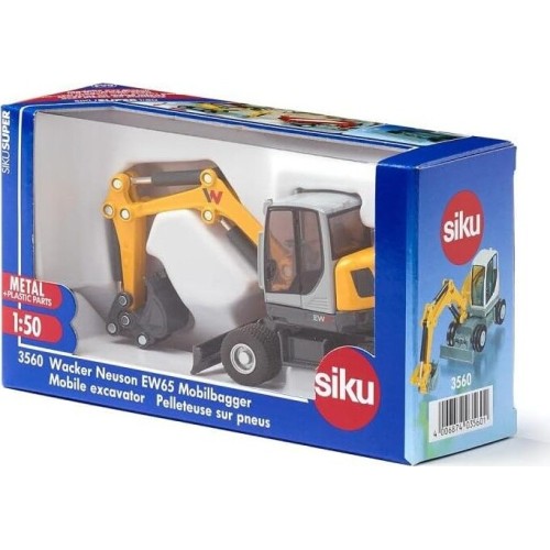 siku 3560  other license wacker neuson ew65 mobile excavator, yellow SI003560 4006874035601