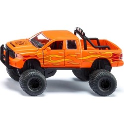 siku 2358, toy dodge ram 1500 with balloon tyres, 1:50, metal,plastic, black,ora SI002358 4006874023585