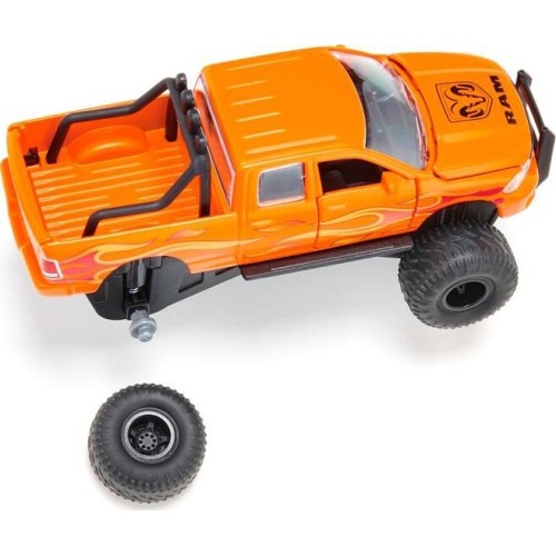 siku 2358, toy dodge ram 1500 with balloon tyres, 1:50, metal,plastic, black,ora SI002358 4006874023585