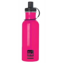 eco life Μεταλλικο Μπουκάλι 600Ml Ροζ 33-ΒΟ-1009 5208009001621