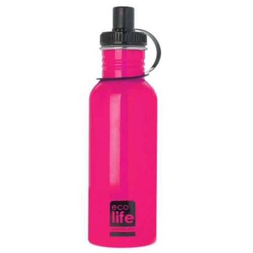 eco life Μεταλλικο Μπουκάλι 600Ml Ροζ 33-ΒΟ-1009 5208009001621