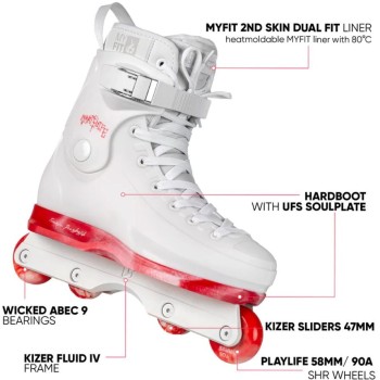 Playlife Rave Tomo pro Skates - White/red Color White-red, Size 39-40 19.880366/39 4040333605400