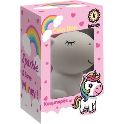 Diakakis imports KAZURA piggy bank 14x12x20cm Unicorn White 000710002 5205698804199