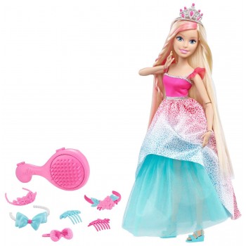 Mattel BARBIE ΠΡΙΓΚΙΠΙΣΣΑ ΜΑΚΡΙΑ ΜΑΛΛΙΑ - ΜΕΓΑΛΗ ΚΟΥΚΛΑ (45Εκ) - ΚΑΘΙΣΤΗ DKR09 887961246933