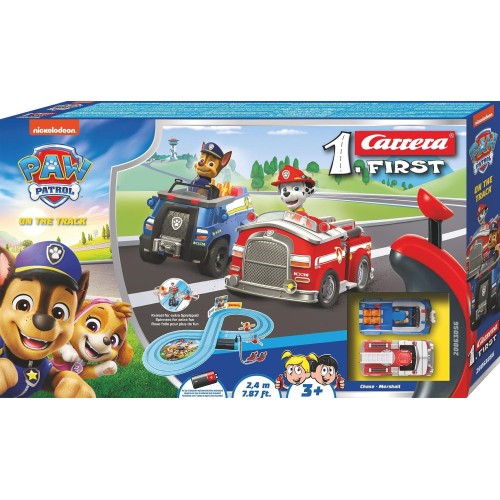 carrera slot 1.first: paw patrol - chase and marshall on the track 1:50 20063056 4007486630567