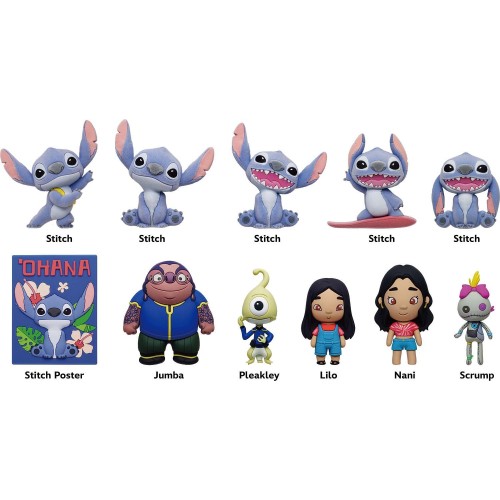 Disney Stitch Monogram Disney: Lilo & Stitch Movie (Series1) (Blind Bag/Random) 3D Foam Bag Clips Figures (84060) 84060 07776484