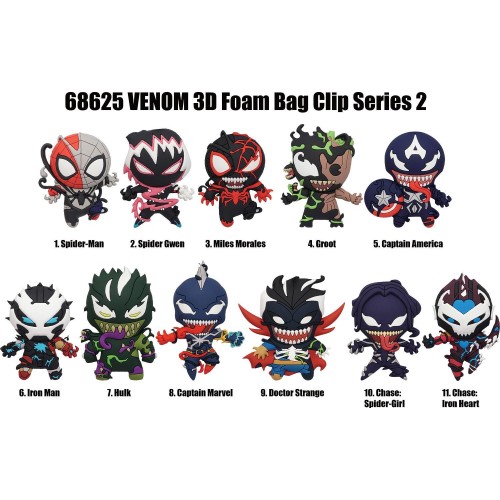 Marvel Avengers Monogram Marvel: Venom Blind Bag/Random 3D Foam Bag Clips 68625 077764686252