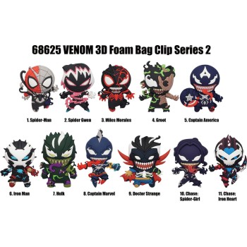 Marvel Avengers Monogram Marvel: Venom Blind Bag/Random 3D Foam Bag Clips 68625 077764686252