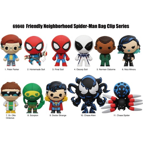 Marvel Avengers Monogram Marvel: Spider-man Friendly neighborhood 3D Foam Bag Clips Figures 69040 077764690402