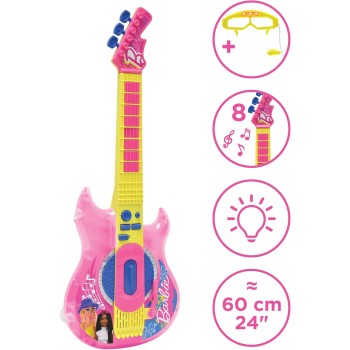 Lexibook Barbie Ηλεκτρονική Κιθάρα με Μικρόφωνο Μουσικό Όργανο 70εκ. και Γυαλιά με Ενσωματωμένο Μικρόφωνο 3+ Ετών, 1+ Παίκτες 25
