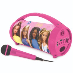 Lexibook Παιδικό Ηχείο με Μικρόφωνο Bluetooth Barbie Karaoke Ασύρματο Bluetooth Ηχείο με Μικρόφωνο και Φωτεινά εφέ για Ατελείωτη