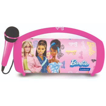Lexibook Παιδικό Ηχείο με Μικρόφωνο Bluetooth Barbie Karaoke Ασύρματο Bluetooth Ηχείο με Μικρόφωνο και Φωτεινά εφέ για Ατελείωτη