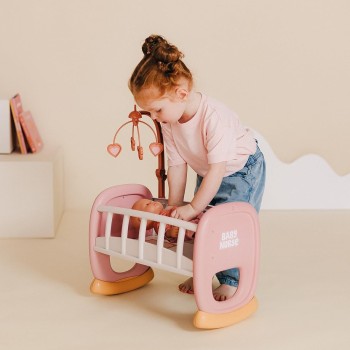 Smoby - baby nurse doll cradle with mobile - dolls bed with cradle function, for  7600220390 3032162203903
