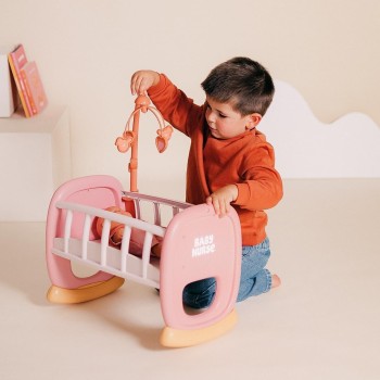 Smoby - baby nurse doll cradle with mobile - dolls bed with cradle function, for  7600220390 3032162203903