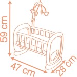 Smoby - baby nurse doll cradle with mobile - dolls bed with cradle function, for  7600220390 3032162203903
