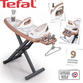 smoby - tefal - ironing board + steam generator - bottle, hangers, clothesp 7600330125 3032163301257