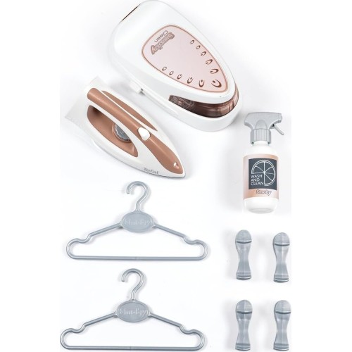 smoby - tefal - ironing board + steam generator - bottle, hangers, clothesp 7600330125 3032163301257