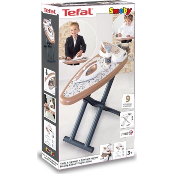 smoby - tefal - ironing board + steam generator - bottle, hangers, clothesp 7600330125 3032163301257