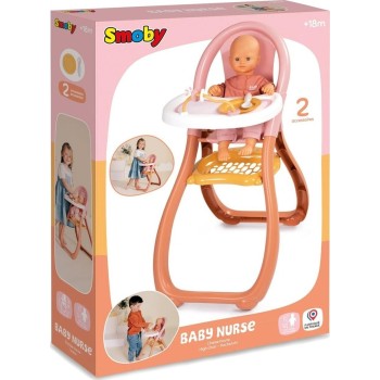 Smoby Baby Nurse Καρεκλάκι Φαγητού Για Κούκλα, Με 2 Αξεσουάρ 7600220388 3032162203880