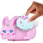 Mattel Polly Pocket 2-in-1 Bunny Fun Compact, Wearable Purse Playset With 2 Dolls & 12 Accessories Including Pets GKJ63 / JFT88 