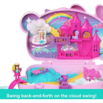 Mattel Polly Pocket 2-in-1 Bunny Fun Compact, Wearable Purse Playset With 2 Dolls & 12 Accessories Including Pets GKJ63 / JFT88 