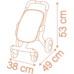 Smoby - Baby Nurse Doll Buggy Pop - Doll Pram With Freely Movable Front Wheels, Metal Frame - For Dolls Up To 42 Cm Doll Not Inc