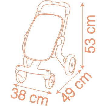 Smoby - Baby Nurse Doll Buggy Pop - Doll Pram With Freely Movable Front Wheels, Metal Frame - For Dolls Up To 42 Cm Doll Not Inc