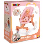 Smoby - Baby Nurse Doll Buggy Pop - Doll Pram With Freely Movable Front Wheels, Metal Frame - For Dolls Up To 42 Cm Doll Not Inc
