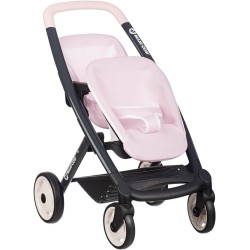 Smoby - Maxi-cosi twin doll pram - for 2 dolls up to 42 cm Not included - Freely rotating front wheels, storage basket - for chi