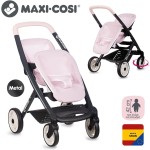Smoby - Maxi-cosi twin doll pram - for 2 dolls up to 42 cm Not included - Freely rotating front wheels, storage basket - for chi