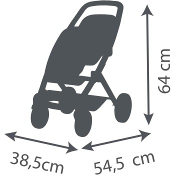 Smoby - Maxi-cosi twin doll pram - for 2 dolls up to 42 cm Not included - Freely rotating front wheels, storage basket - for chi
