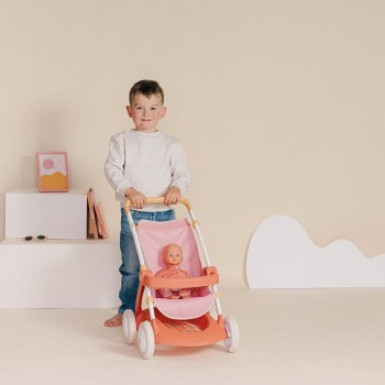 Smoby Baby Nurse stroller, for dolls up to 42 cm, handle height 58 cm, bag and storage basket, from 18 months 7600254024 3032162