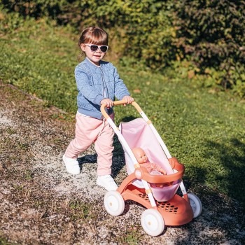Smoby Baby Nurse stroller, for dolls up to 42 cm, handle height 58 cm, bag and storage basket, from 18 months 7600254024 3032162