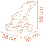 Smoby Baby Nurse stroller, for dolls up to 42 cm, handle height 58 cm, bag and storage basket, from 18 months 7600254024 3032162
