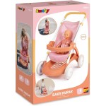 Smoby Καρότσι Κούκλας Baby Nurse Pushchair, Για Κούκλες Έως 42 Cm, Ύψος Λαβής 58 Cm, Τσάντα Και Καλάθι Αποθήκευσης, Από 18 Μηνών