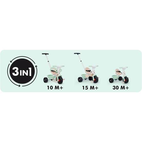 Smoby Ποδήλατο Τρίκυκλο Be Fun Comfort Green - Όχημα Για Παιδιά Από 10 Μηνών 7600740420 3032167404206