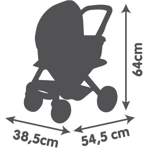 Smoby - Maxi-cosi 3-in-1 doll pram, carrying basket + buggy - for dolls up to 42 cm Not included - Freely rotating front wheels,